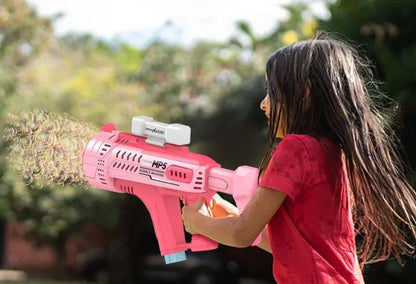 Fully automatic 57-hole electric bubble gun with colorful lights ✨🫧