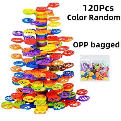 60/120 Pcs Rainbow Tree Plastic Stacking Blocks 🥰