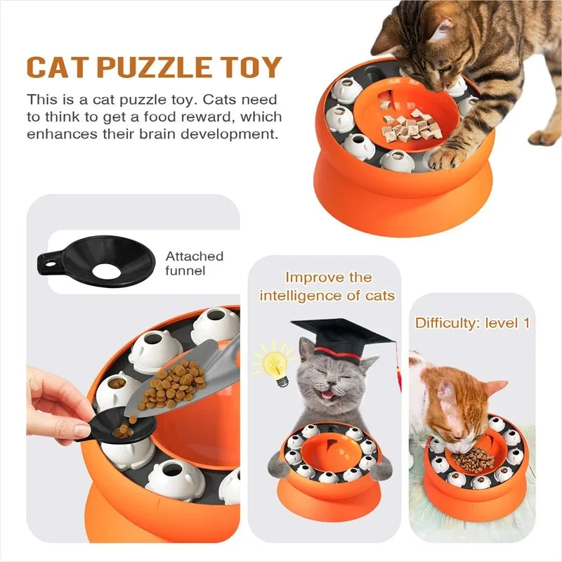 "Food Challenge for Cats – Slow Feeder & Puzzle in One! " 🐱🎉