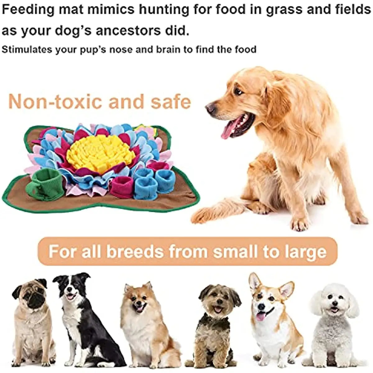 Snuffle Mat for Dogs and Cats – Intelligence and Anti-Choking Mat for Slow Feeding 🐾